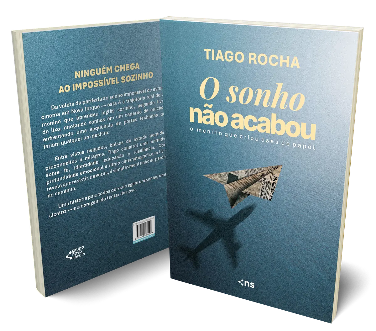 Capa e contracapa do livro O Sonho Não Acabou, de Tiago Rocha